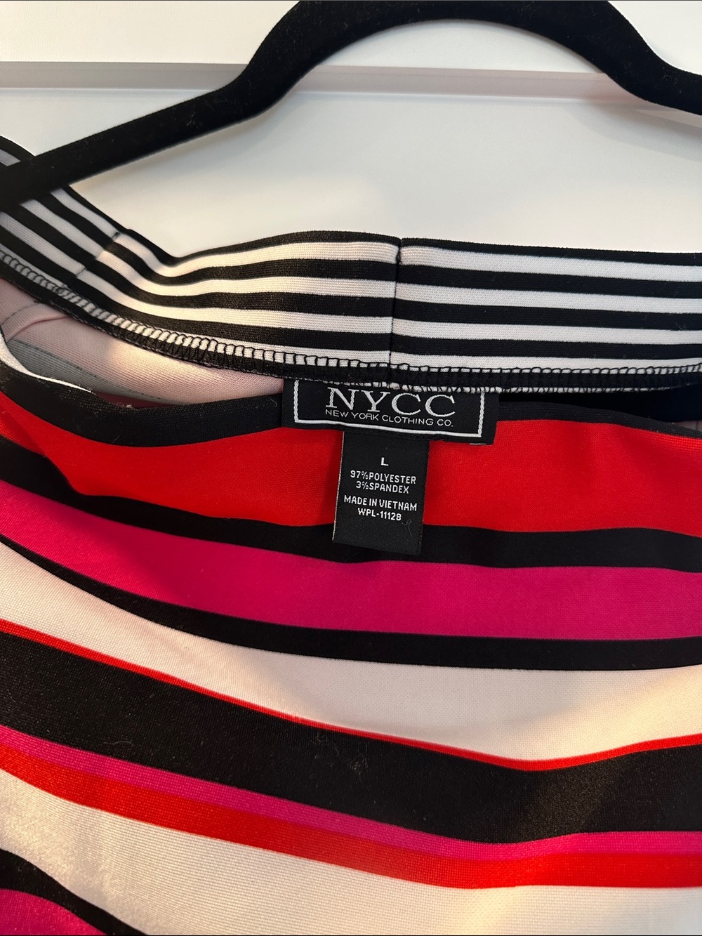 NYCC Striped Multicolor elastic waist skirt- Pink & Red Stripes